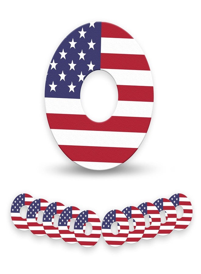 ExpressionMed - Adhesive Patch for Libre 3 & Libre 3 Plus (10-Pack) - Made in The USA, Waterproof, Split Backing, CGM Tape (US Flag) - Image 1